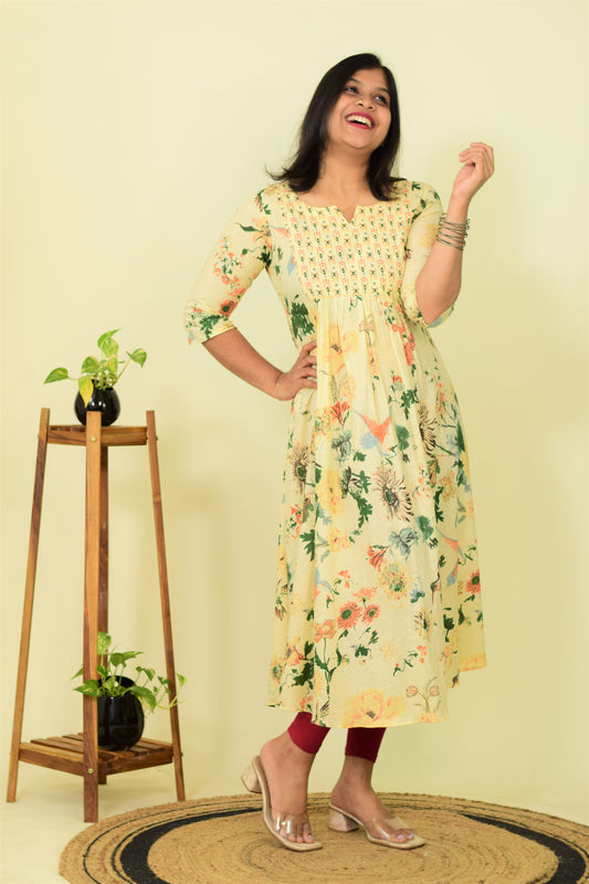 Vanilla Flora A-Line Kurthi