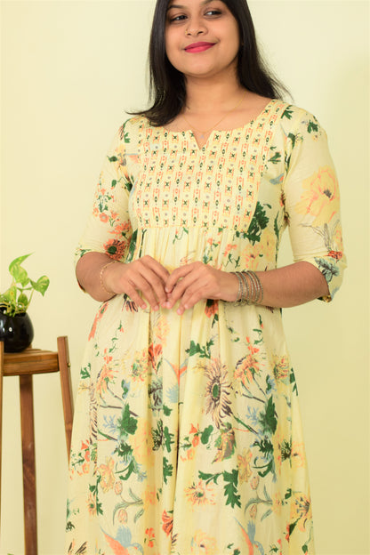 Vanilla Flora A-Line Kurthi