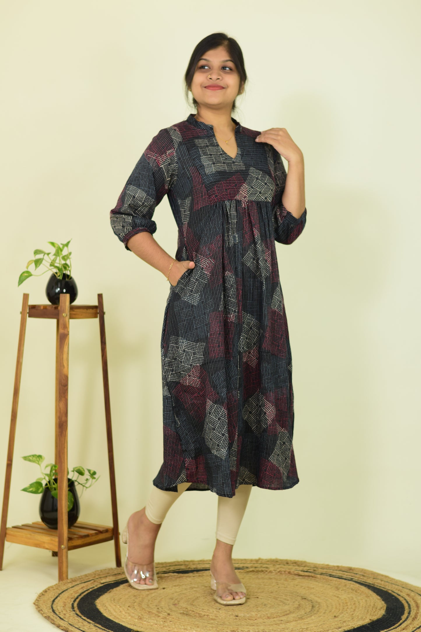 Carbon Black Katha Cotton