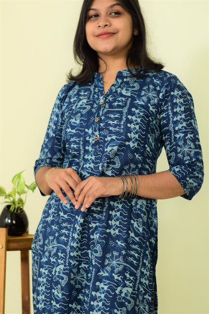 Blue Breeze Slit Kurthi