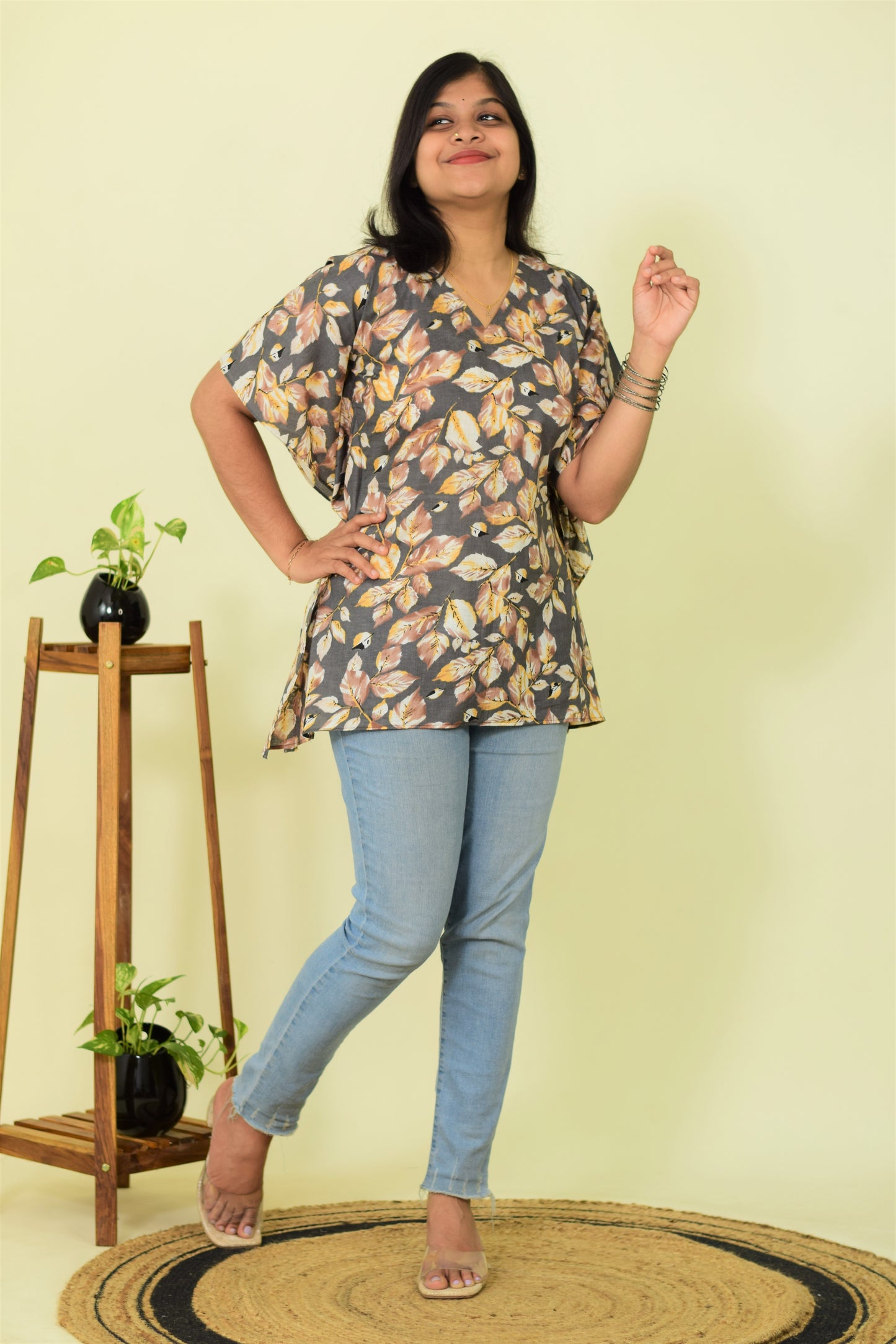 FloraMist Short Kaftan