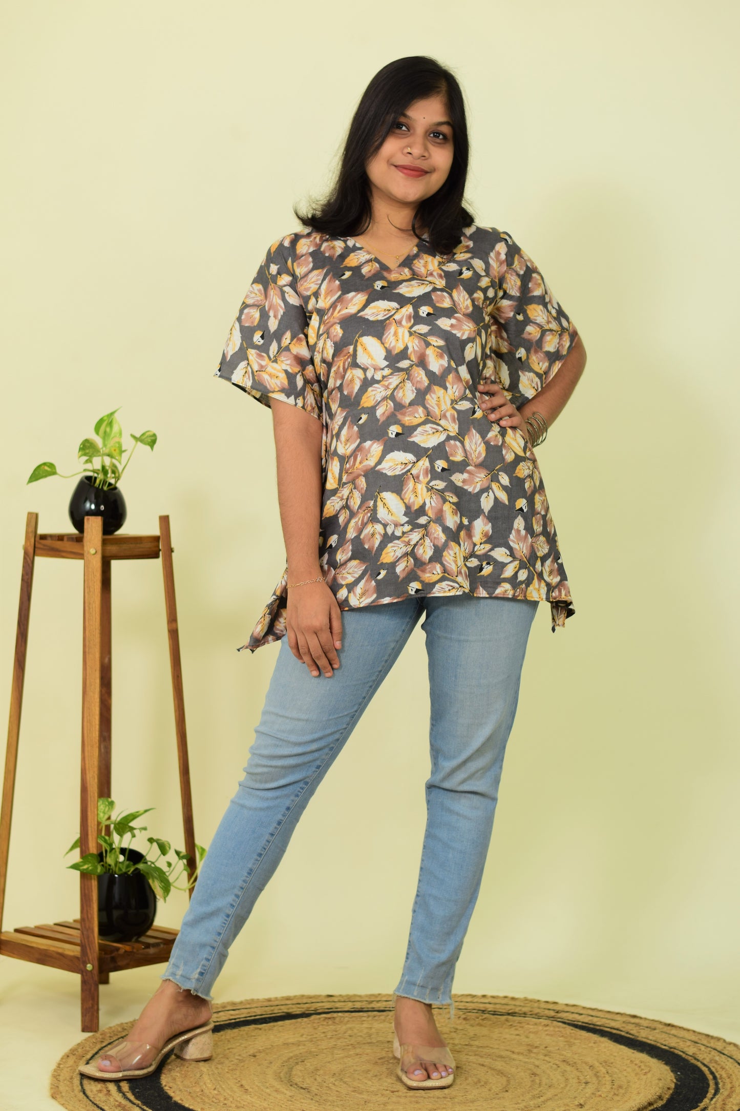 FloraMist Short Kaftan