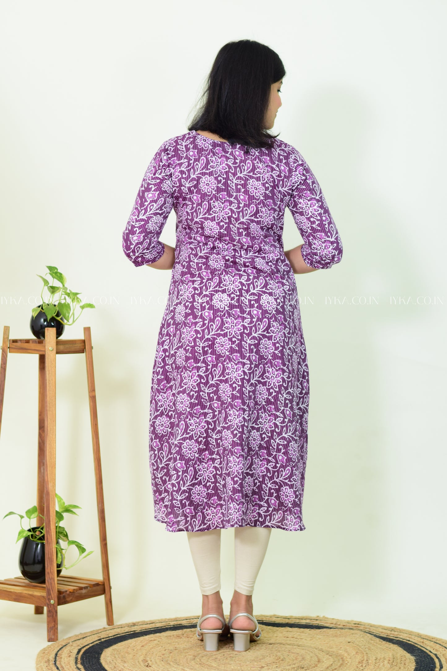 IYKA-VIOLET KATHA COTTON ALINE KURTHI #00240KUR