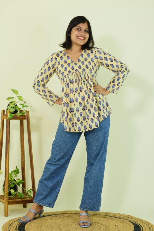 Sapphire Bloom Short Kurthi