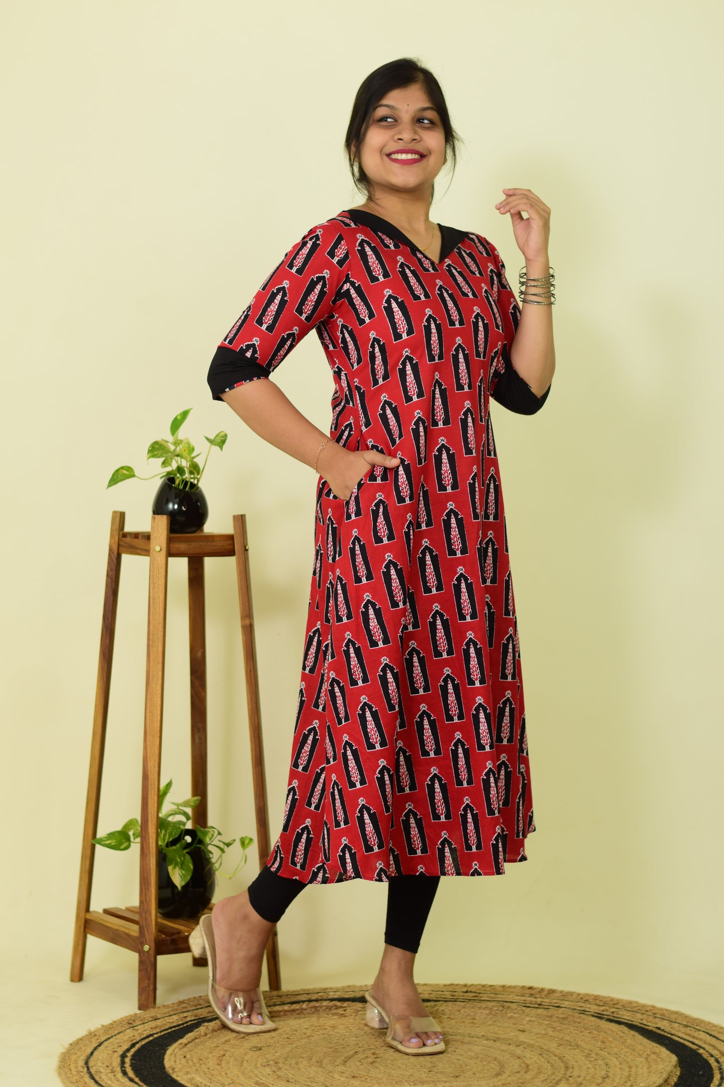 Rudra Black Contrast Kurthi