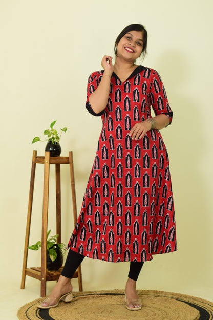 Rudra Black Contrast Kurthi