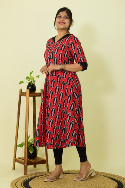 Rudra Black Contrast Kurthi