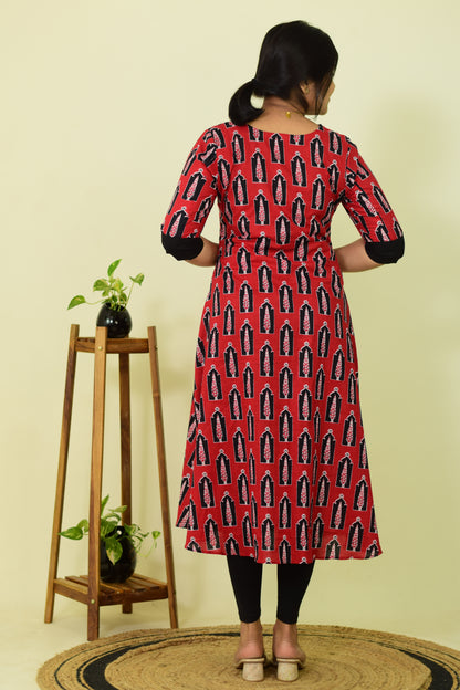 Rudra Black Contrast Kurthi