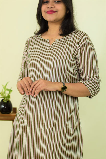 Greywave Striped Kurthi