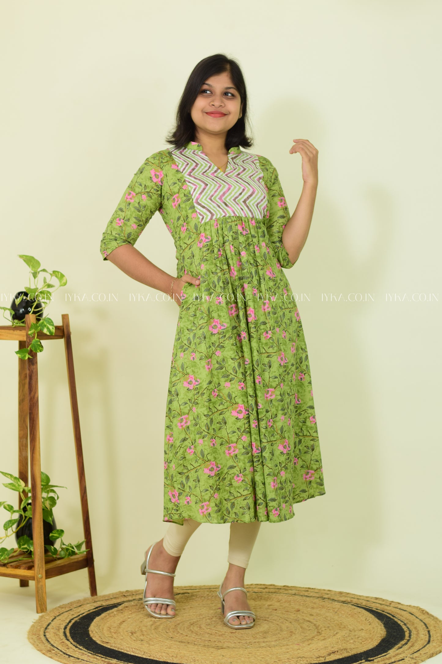 Olive Whisper Cotton Kurthi