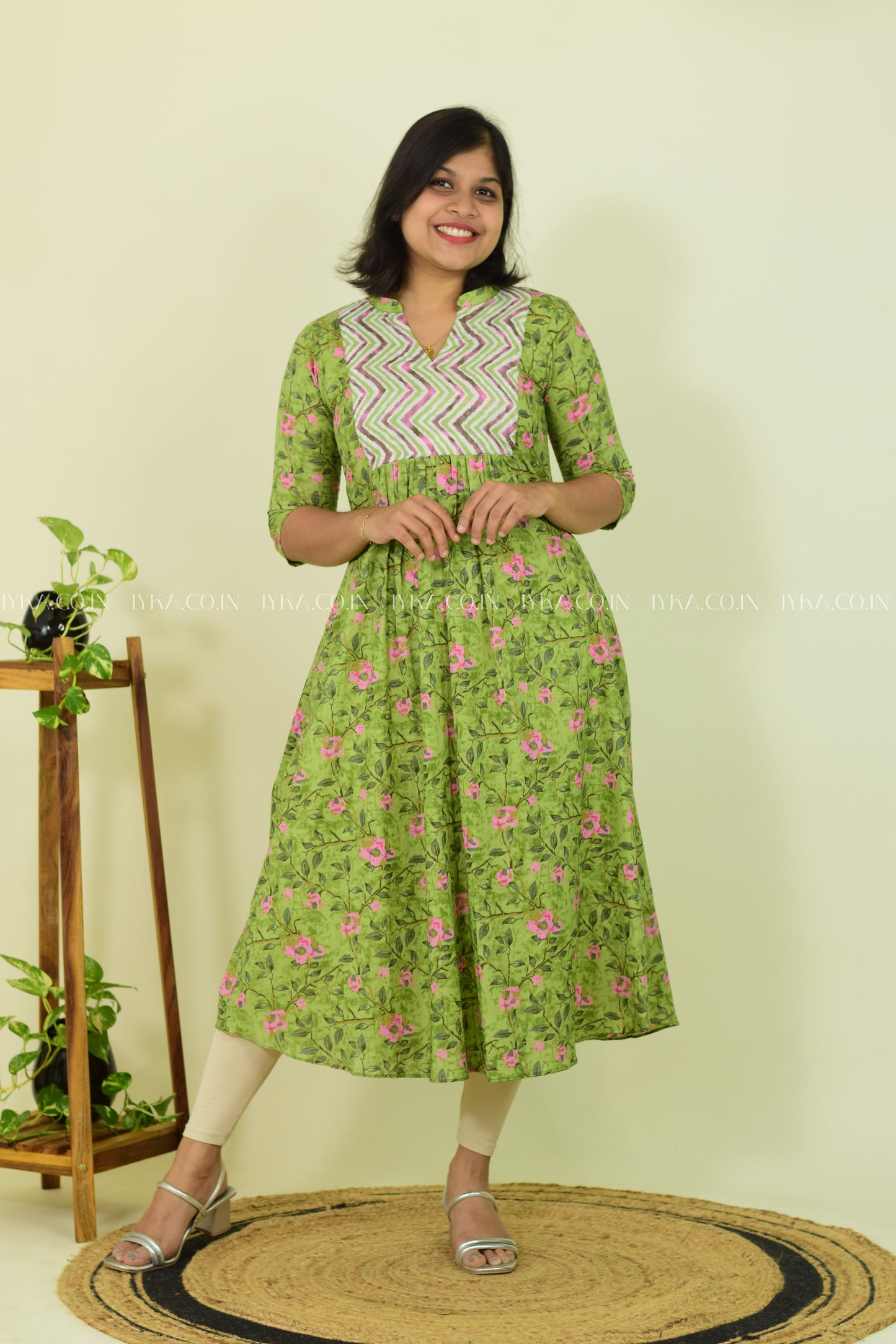 Olive Whisper Cotton Kurthi