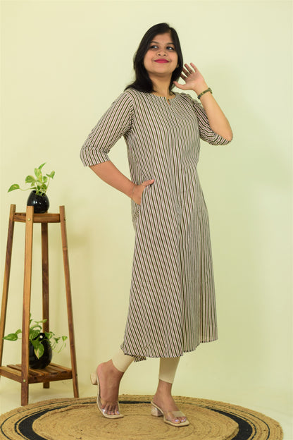 Greywave Striped Kurthi