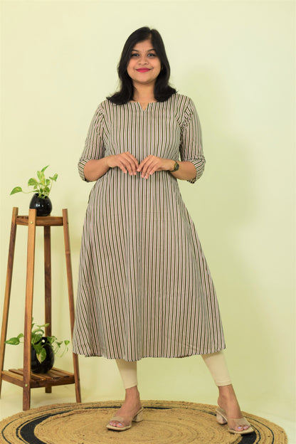 Greywave Striped Kurthi
