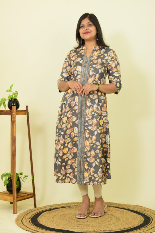 Misty Flora Cotton Kurthi