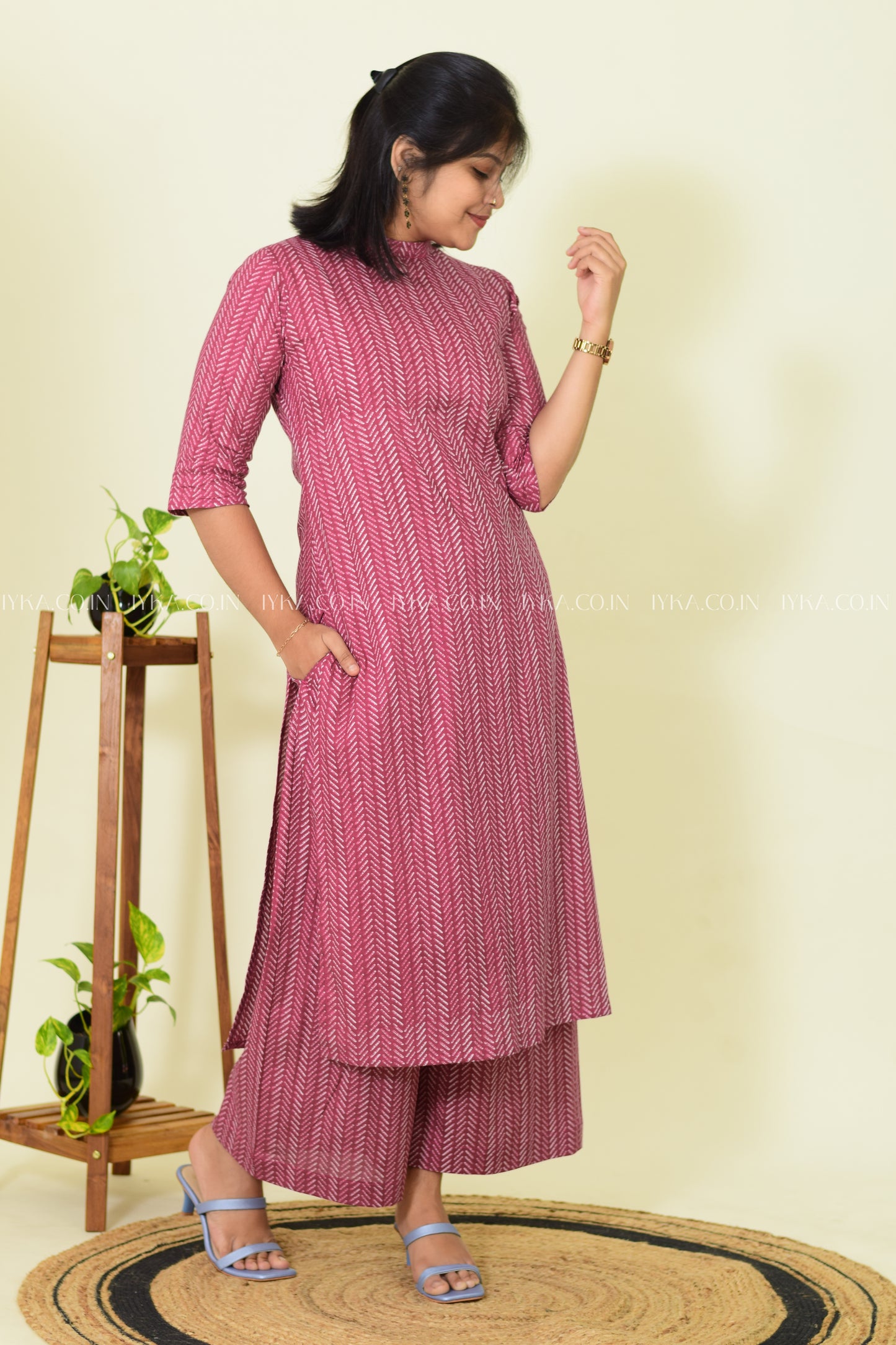 IYKA- PINK COTTON CO-ORD SET ( TOP AND BOTTOM) #00245COR