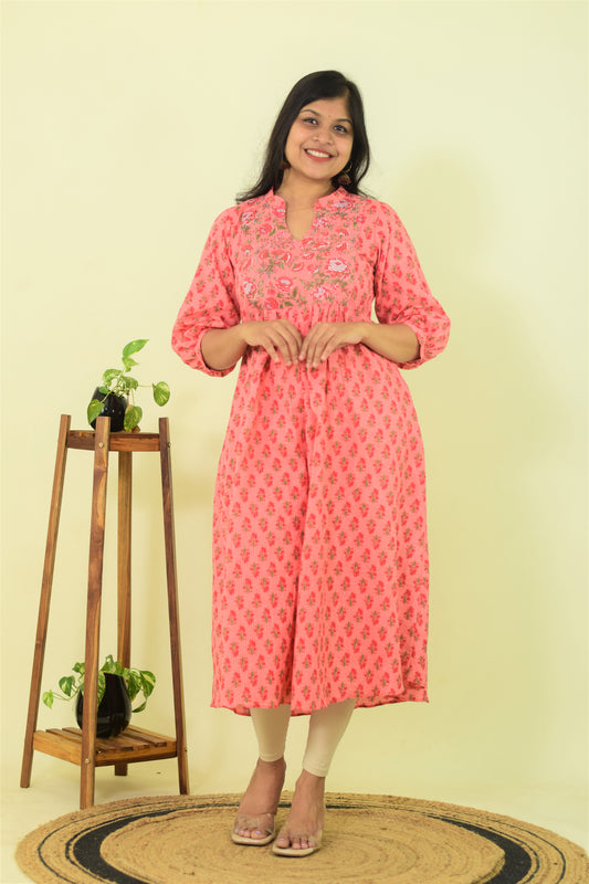 Pink Cotton Breeze A-Line