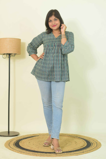 Daily Stripe Short Kurti