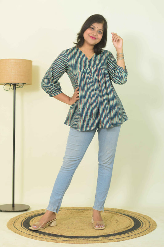 Daily Stripe Short Kurti
