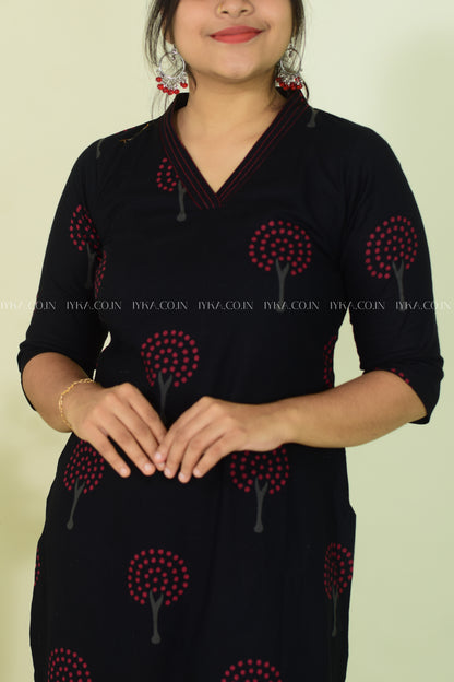 Black Ruby Slit Kurthi