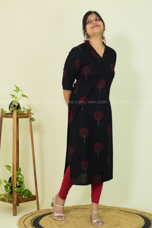 Black Ruby Slit Kurthi