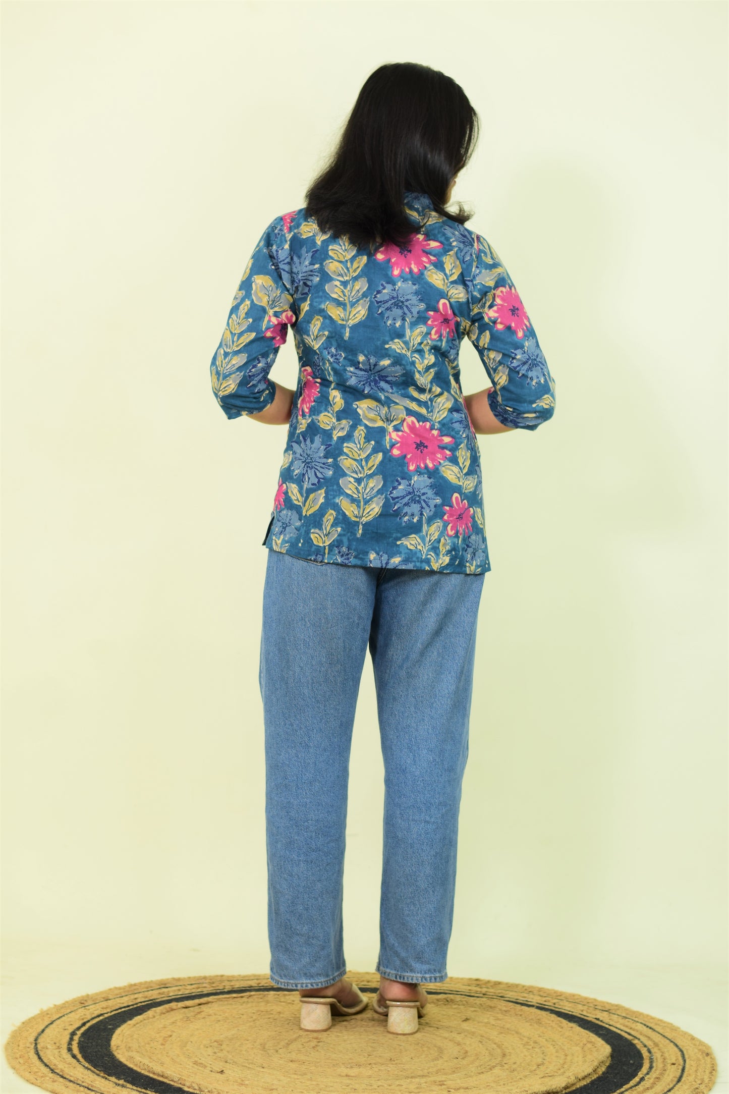 Blue Blossom Short Kurthi