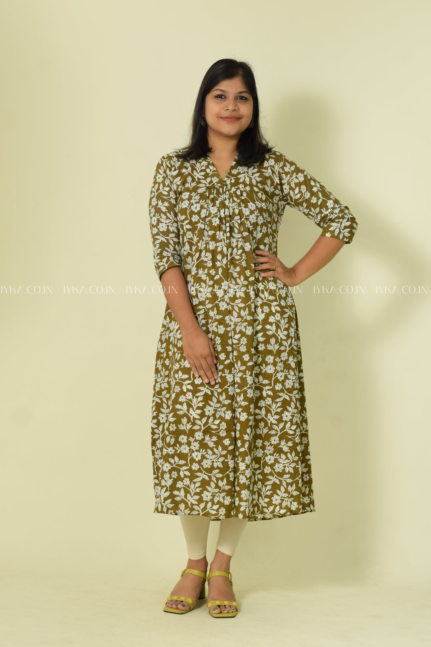 IYKA-PASTEL GREEN A-LINE KURTHI #00086KUR