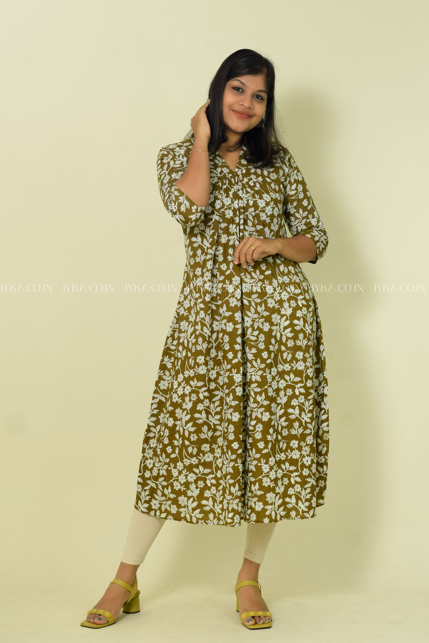 IYKA-PASTEL GREEN A-LINE KURTHI #00086KUR