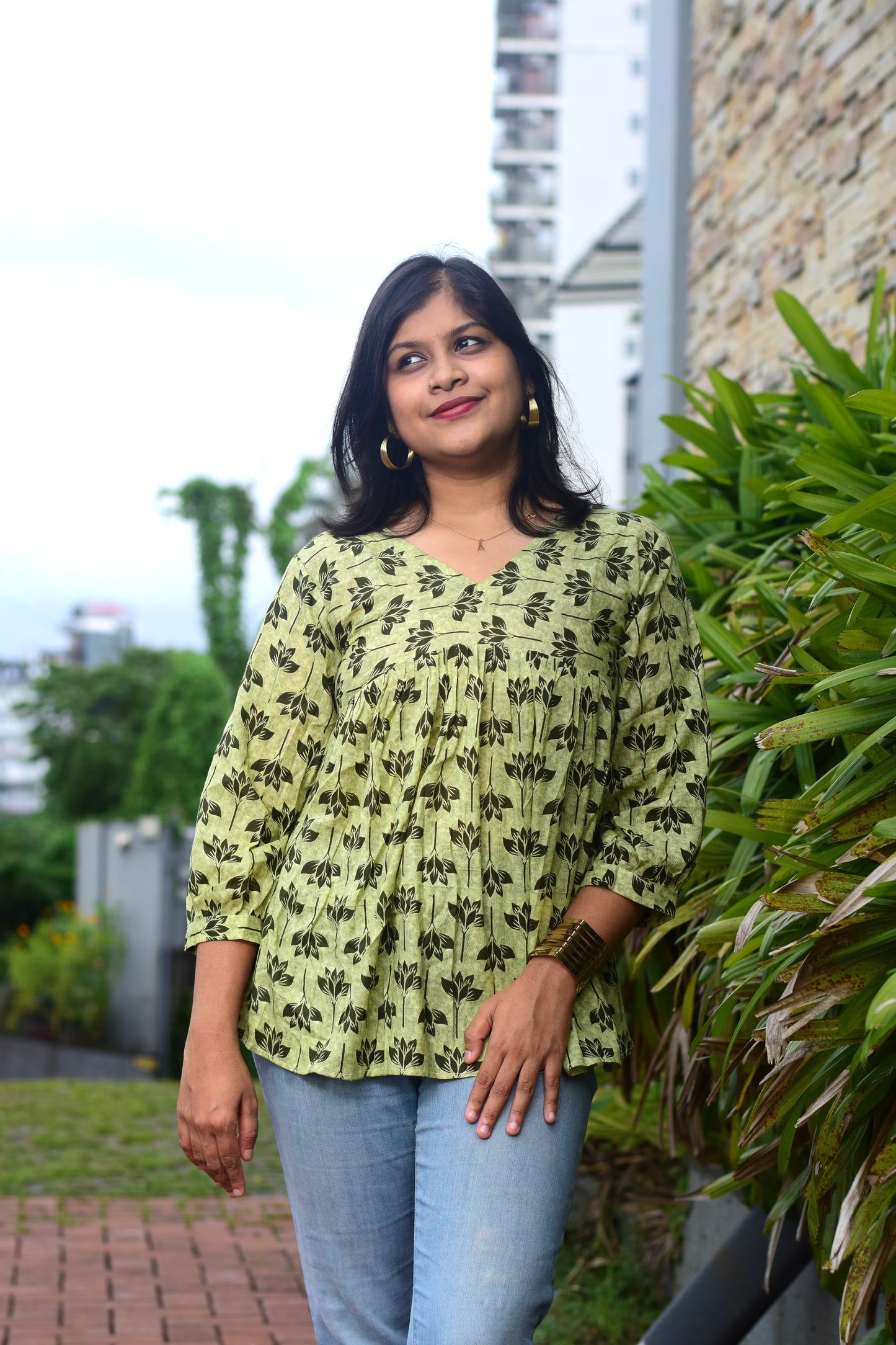 Green Serenity Short Kurthi