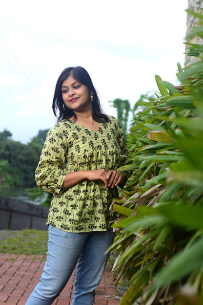 Green Serenity Short Kurthi