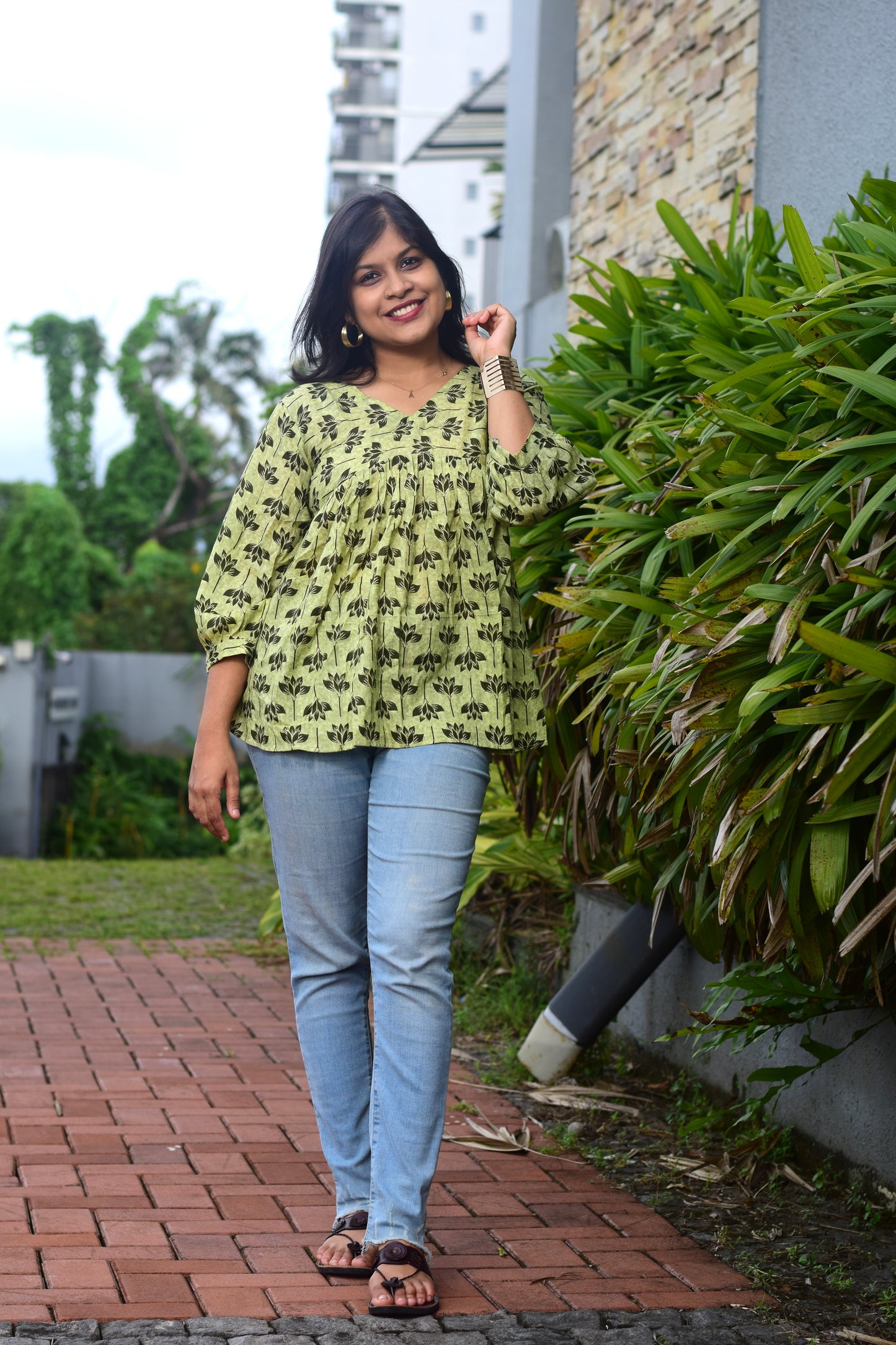 Green Serenity Short Kurthi