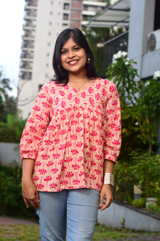 Petal Charm Short Kurtha