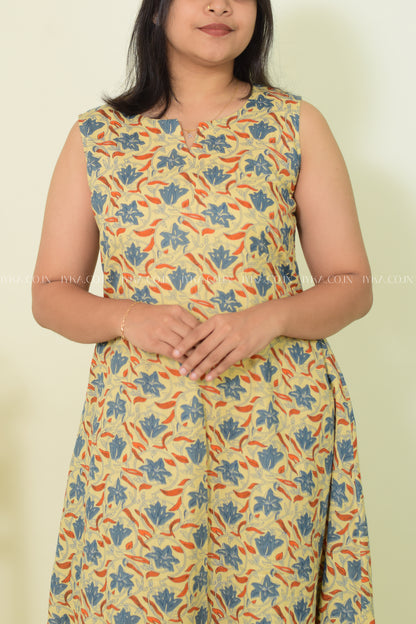 Floral Sand – Cotton Kurthi