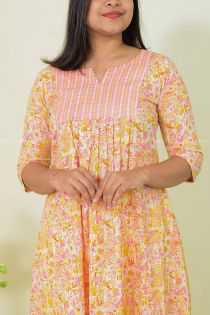 Peach Glow Cotton Kurti