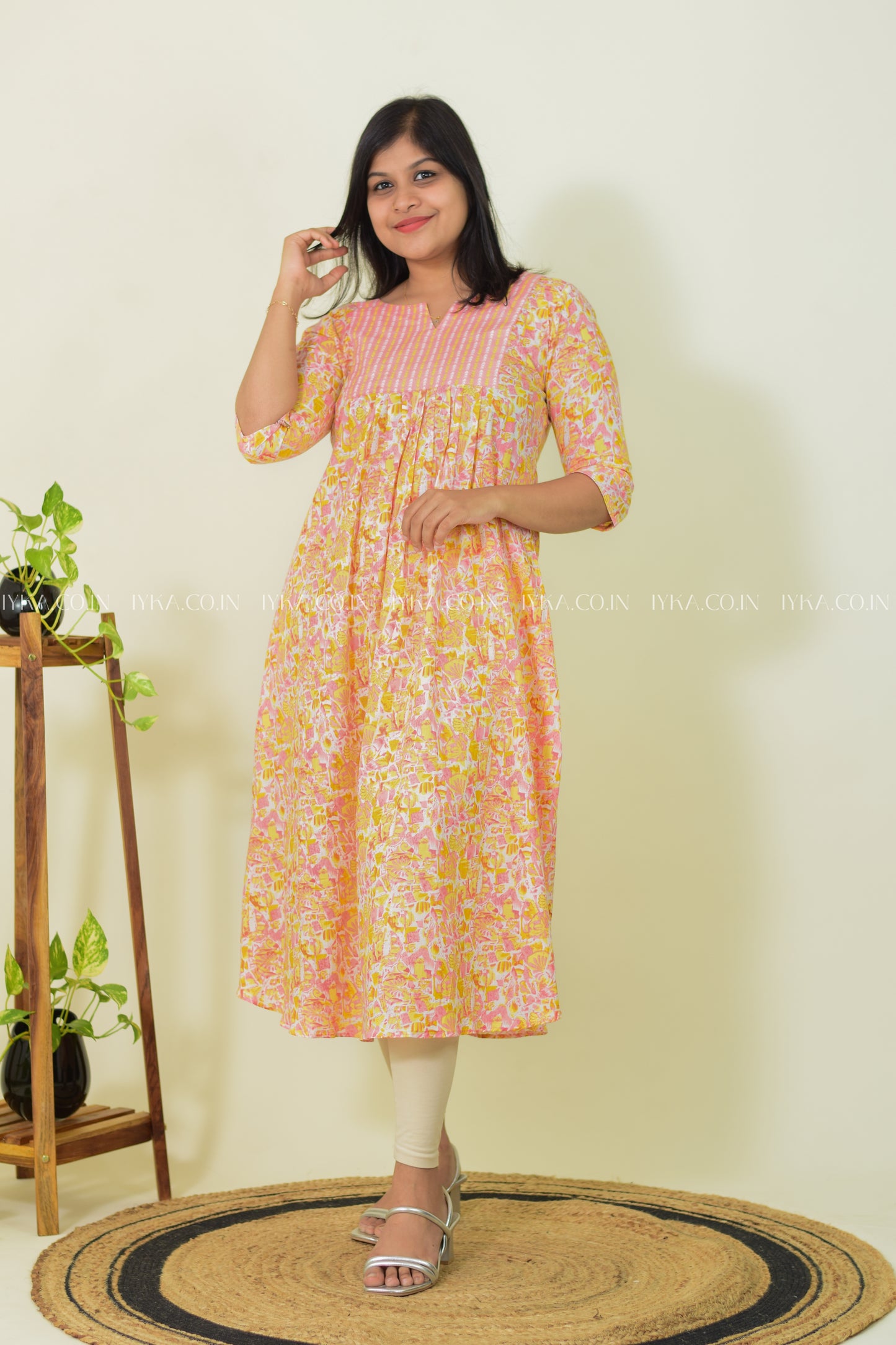 Peach Glow Cotton Kurti