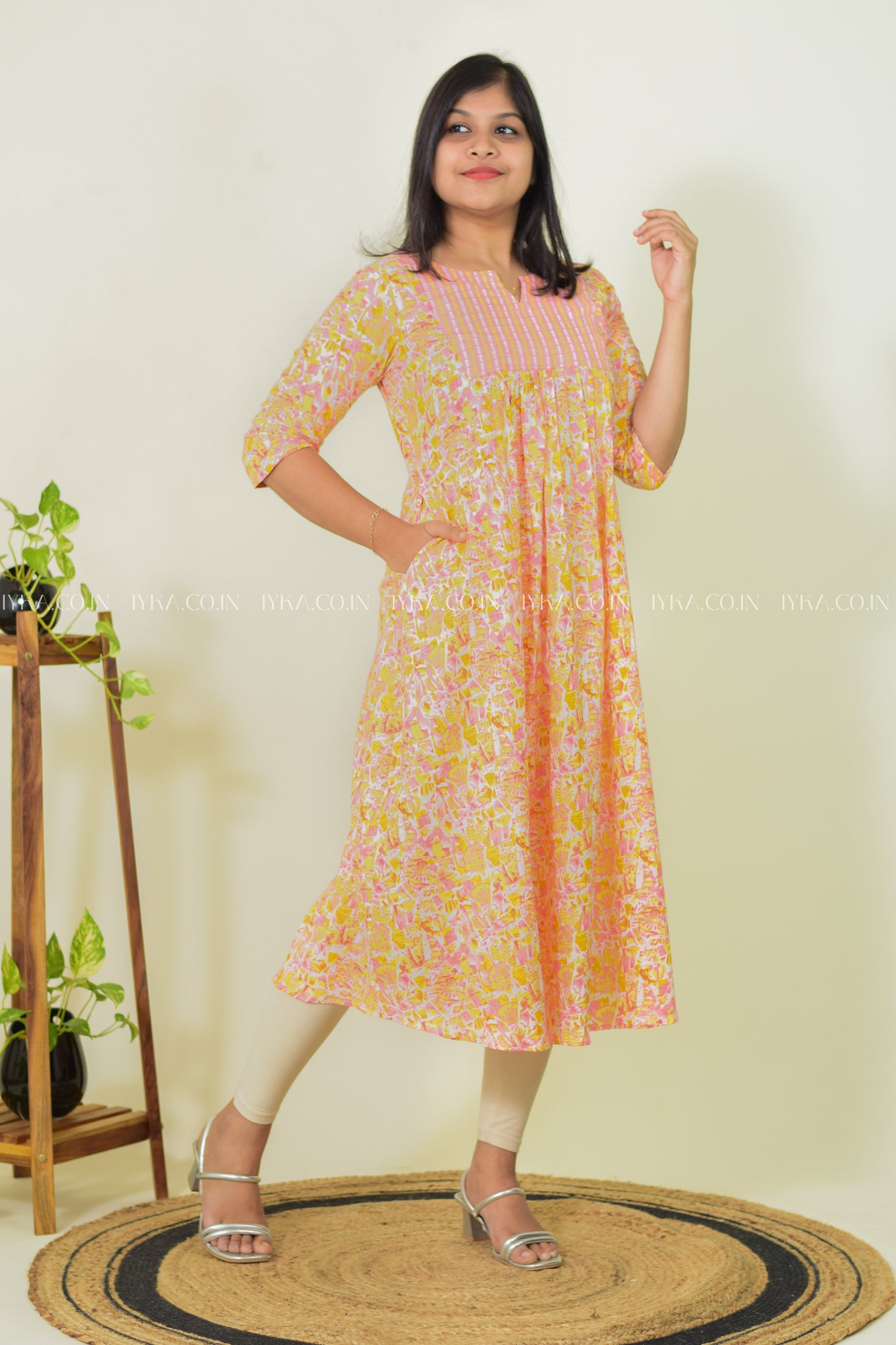 Peach Glow Cotton Kurti