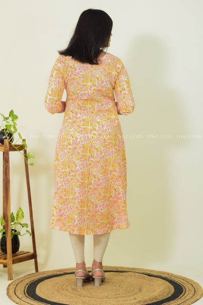 Peach Glow Cotton Kurti