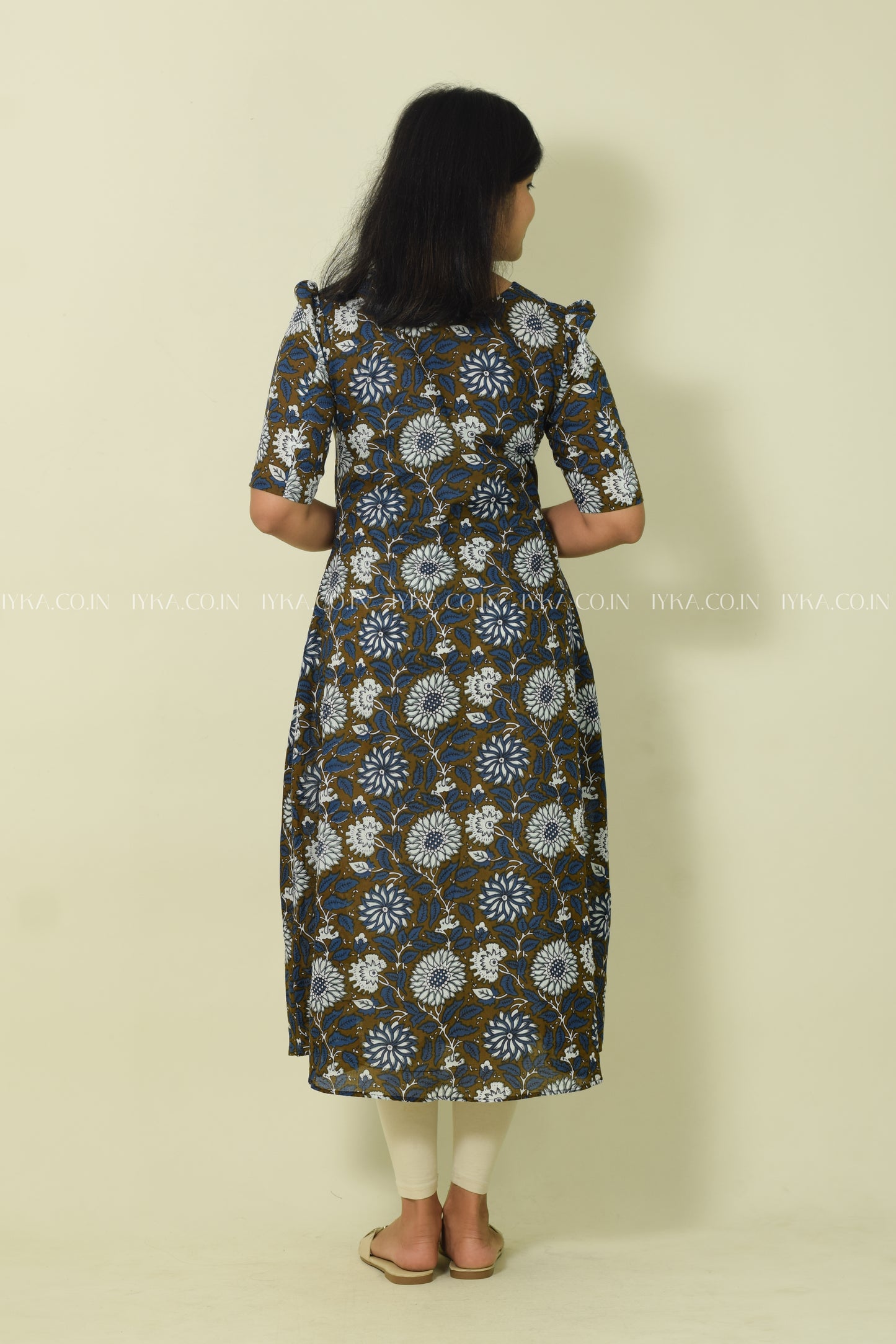 IYKA- GREEN COTTON ALINE KURTHI #00123KUR