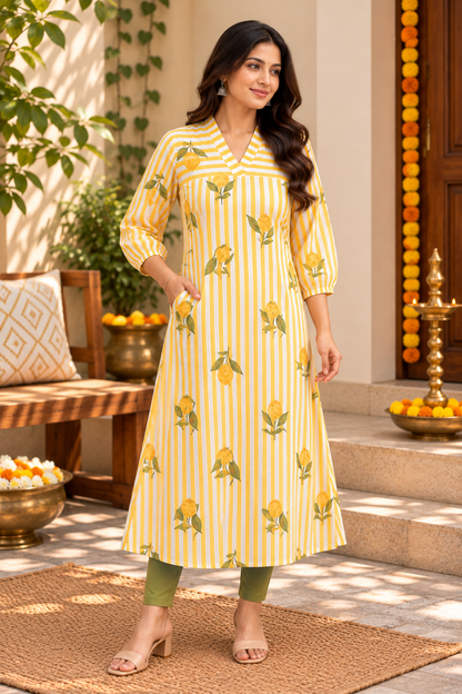 Citrus Bloom Kurta